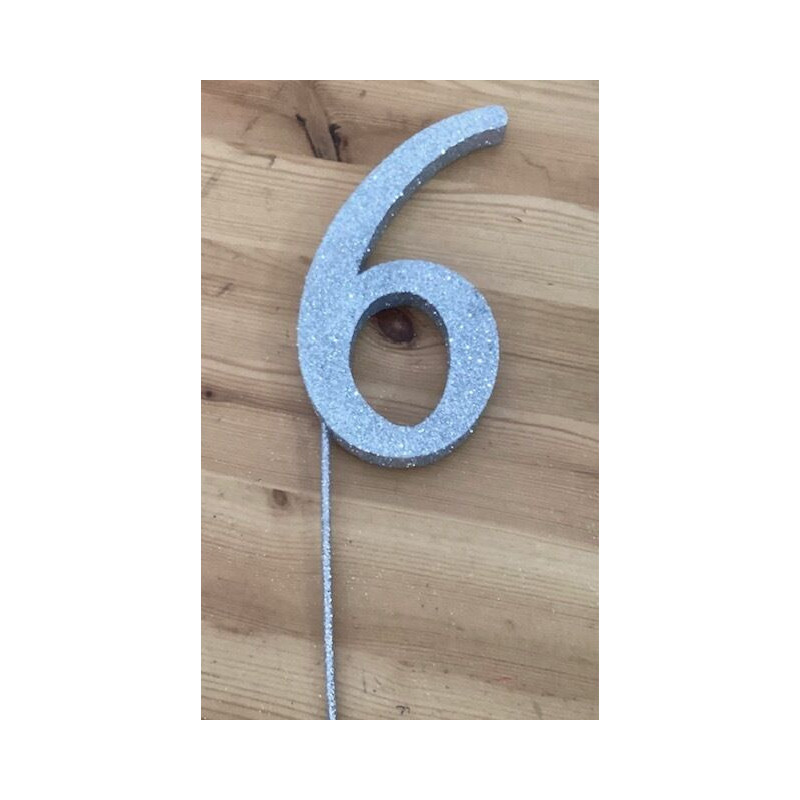 Número 6 esferovite prata 16cm