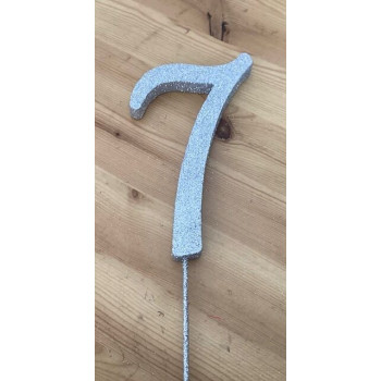 Número 7 esferovite prata 16cm