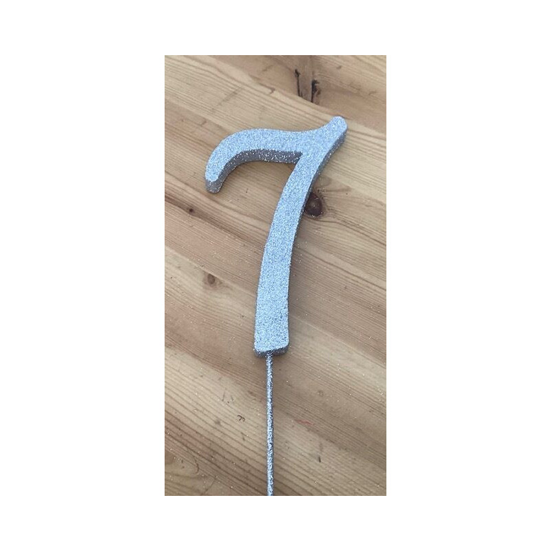 Número 7 esferovite prata 16cm