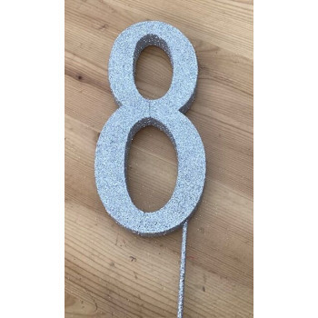 Número 8 esferovite prata 16cm