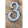 Numero 3 esferovite prata 16cm