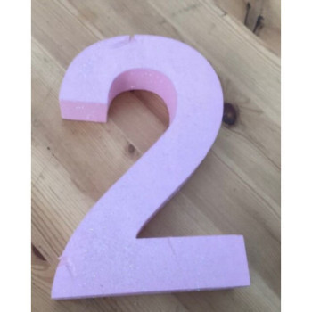 Número 2 esferovite rosa 18 cm