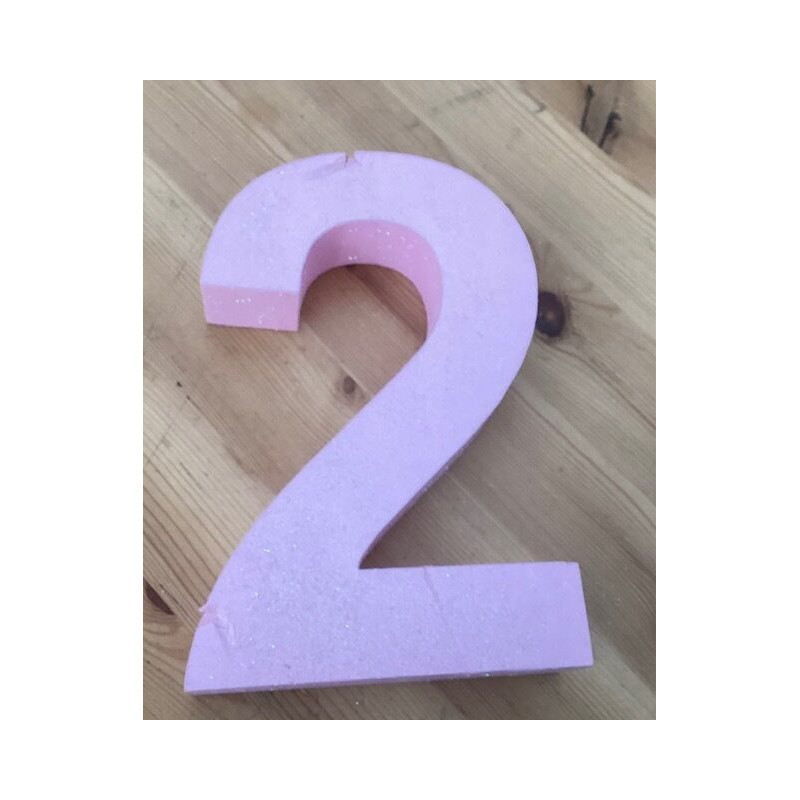 Número 2 esferovite rosa 18 cm