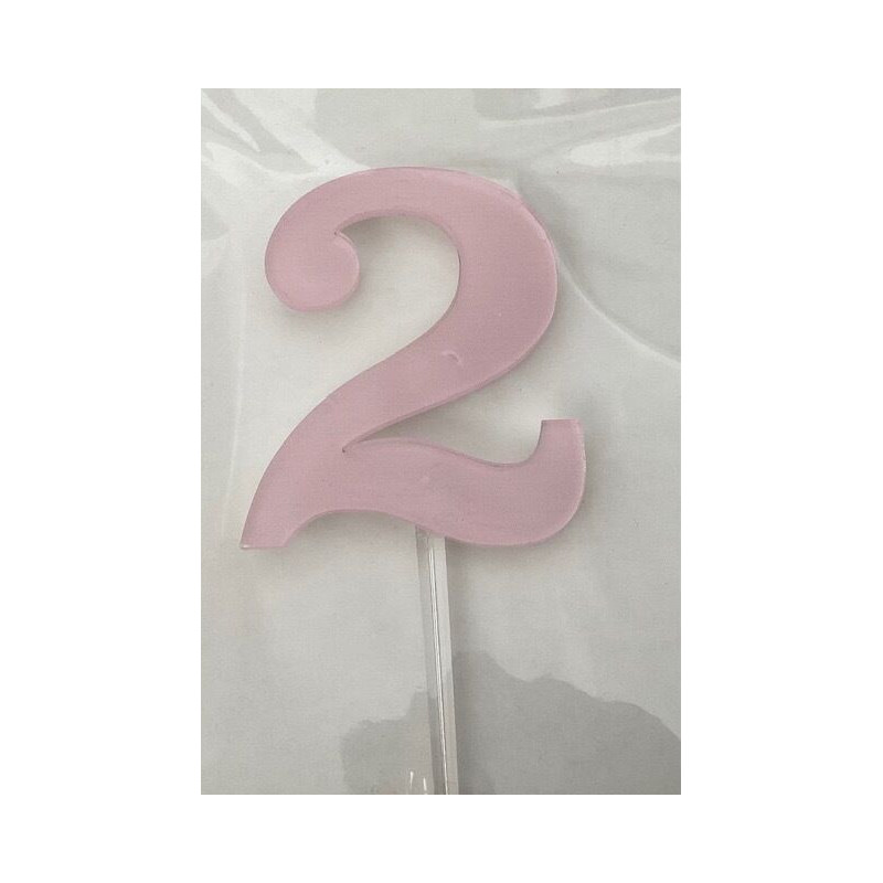 Numero 2 acrilico - rosa