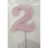 Numero 2 acrilico - rosa