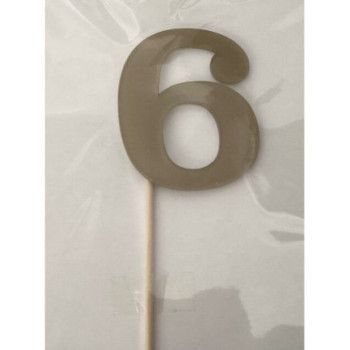 Número 6 acrilico - ouro
