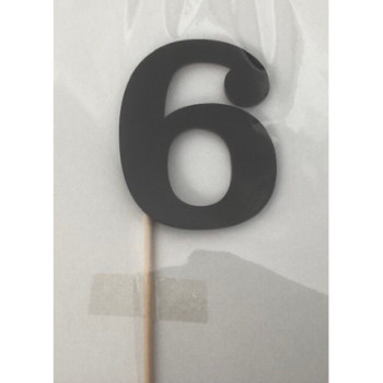 Número 6 acrilico - preto