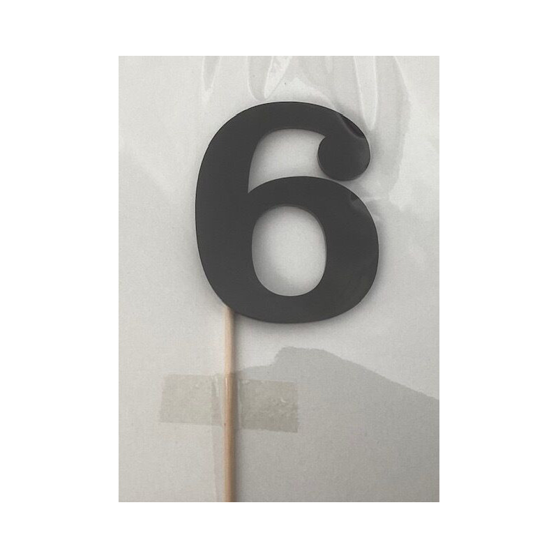 Número 6 acrilico - preto