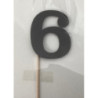 Número 6 acrilico - preto