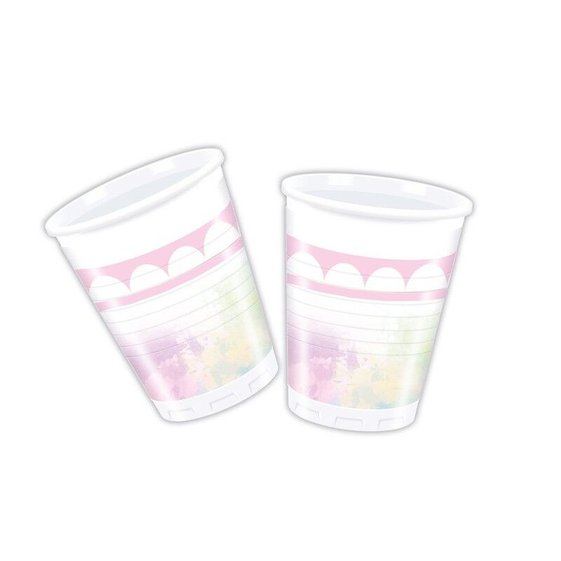 8 Copos Plástico 200ml - Belive in Unicorns