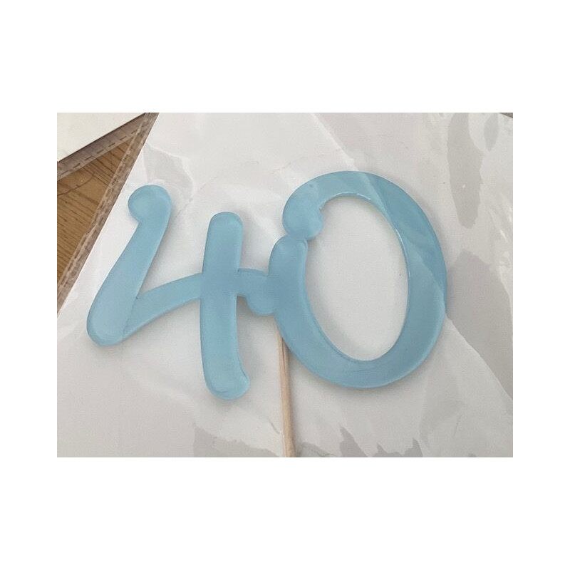 Numero 40 acrilico - azul