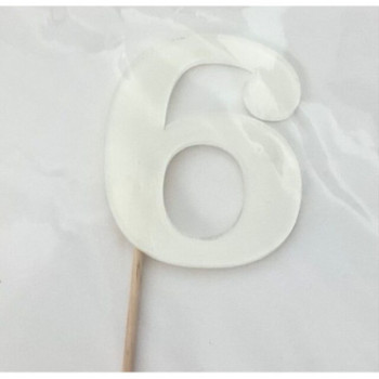 Numero 6 acrilico - branco