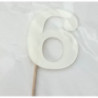 Numero 6 acrilico - branco