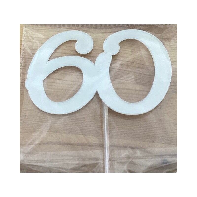 Numero 60 acrilico - branco