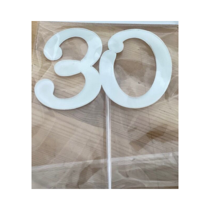 Numero 30 acrilico - branco