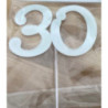 Numero 30 acrilico - branco