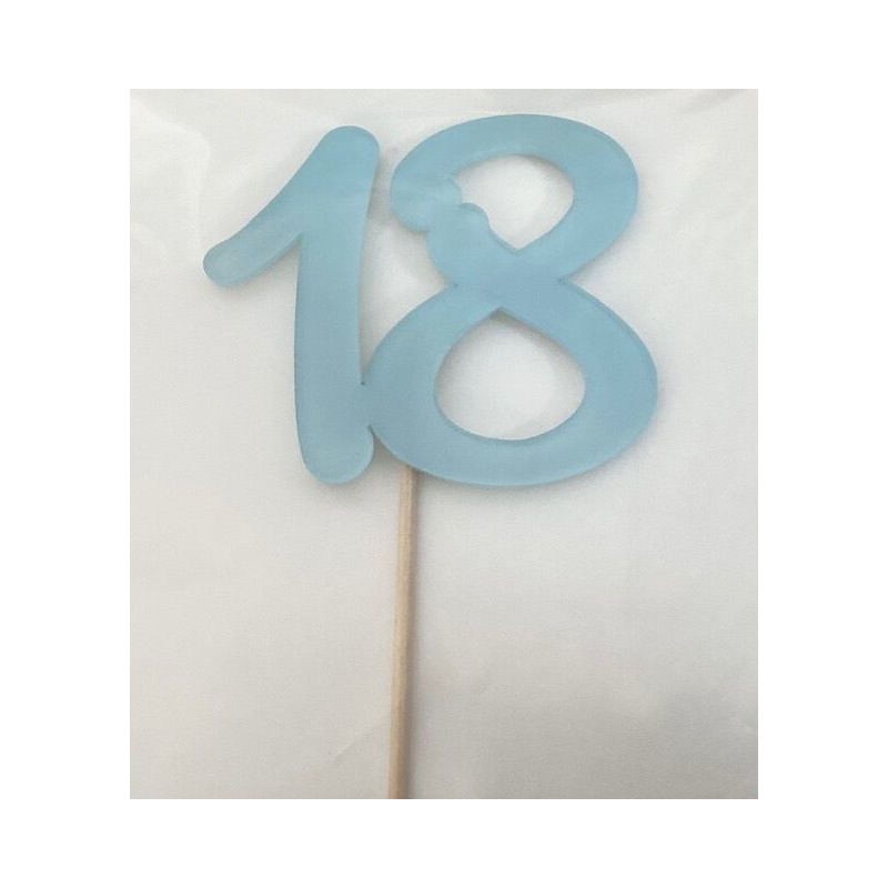 Numero 18 acrilico - azul