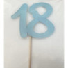 Numero 18 acrilico - azul