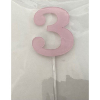 Numero 3 acrilico - rosa
