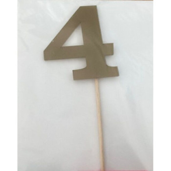 Numero 4 acrilico - ouro