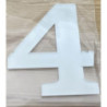 Número 4 acrilico - branco