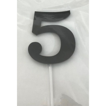 Número 5 acrilico - preto