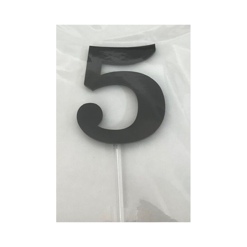 Número 5 acrilico - preto
