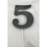 Número 5 acrilico - preto
