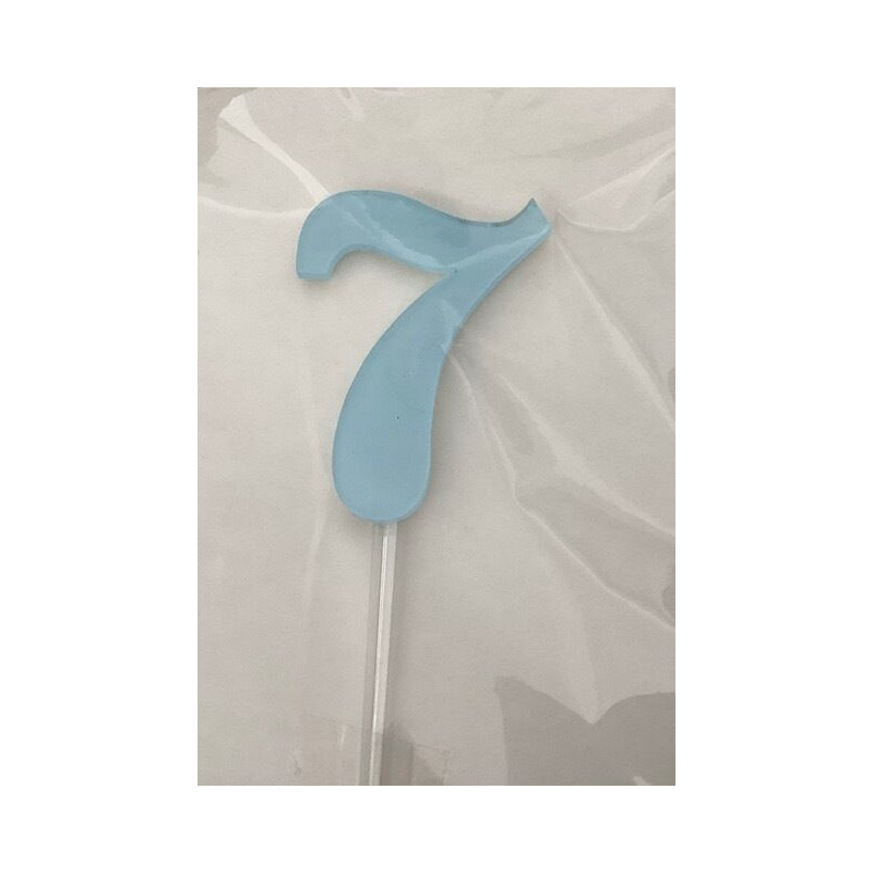 Numero 7 acrilico - azul