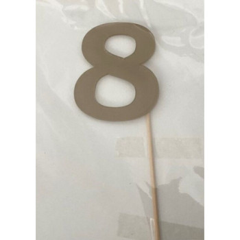 Numero 8 acrilico - ouro