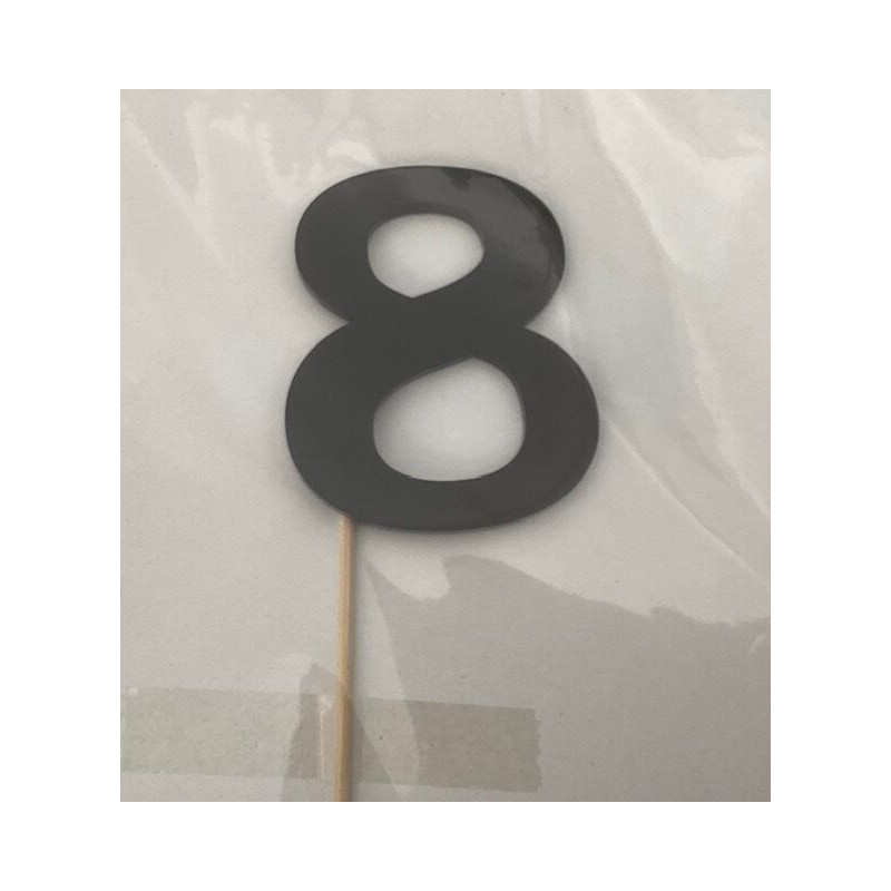 Numero 8 acrilico - preto