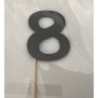 Numero 8 acrilico - preto