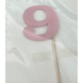 Numero 9 acrilico - rosa