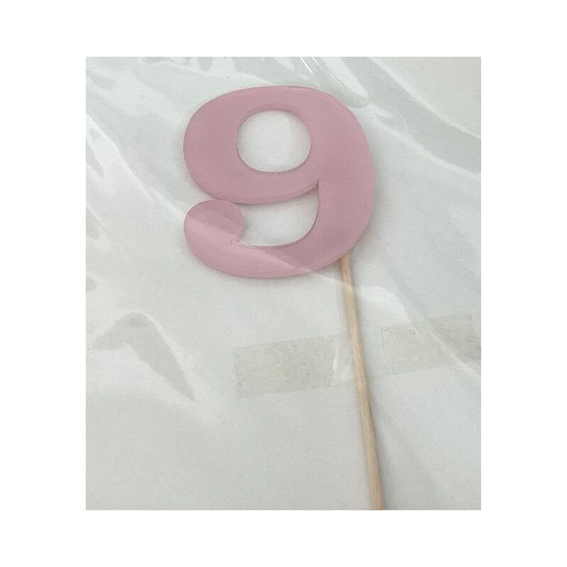 Numero 9 acrilico - rosa