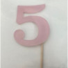 Numero 5 acrilico - rosa