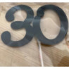 Numero 30 acrilico - preto