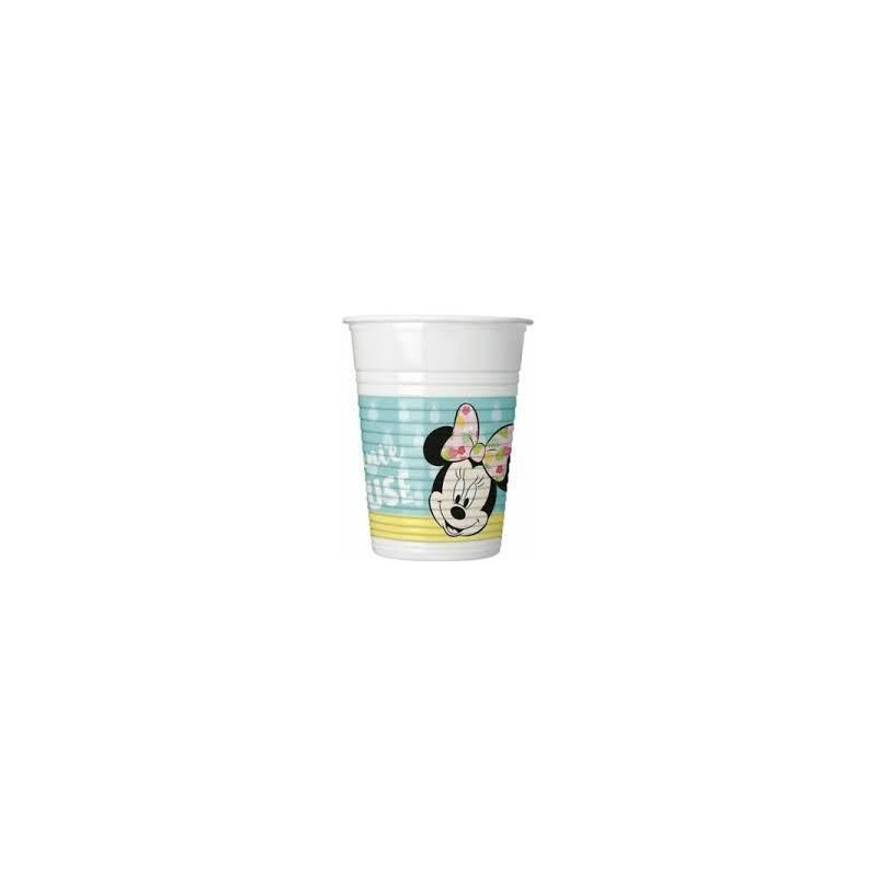 8 Copos Plástico 200ml - Minnie tropical