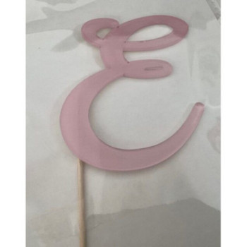 Letra E acrilico - rosa