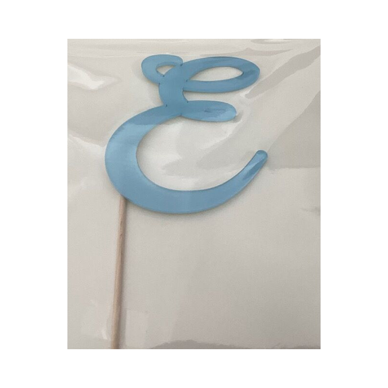 Letra E acrilico - azul