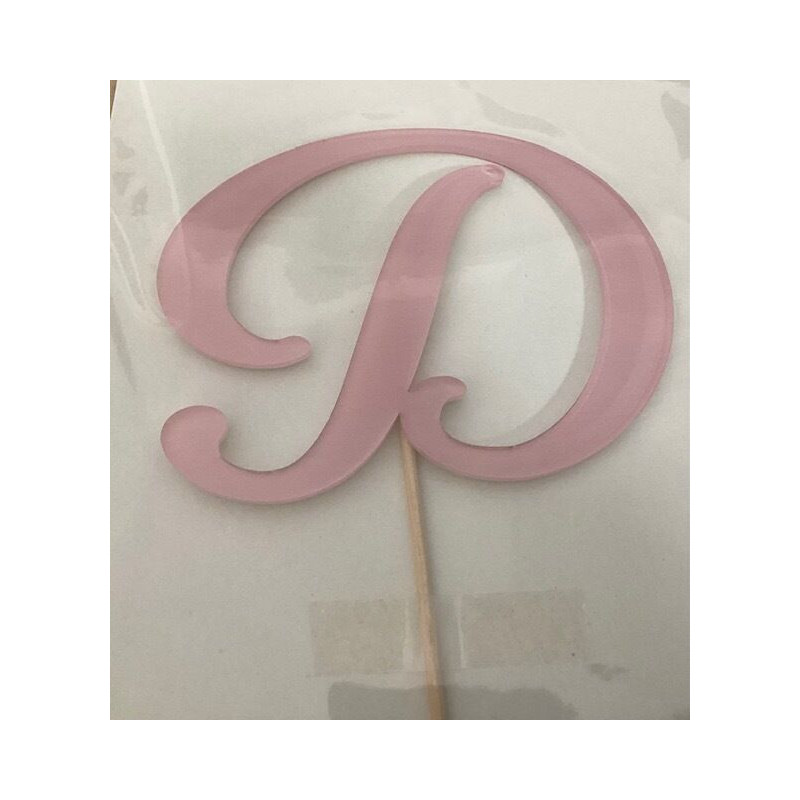 Letra D  acrilico - rosa