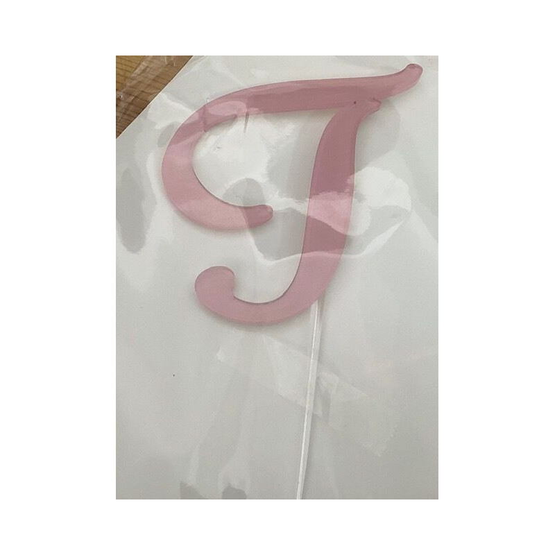 Letra T acrilico - rosa
