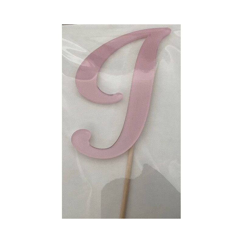 Letra I acrilico - rosa