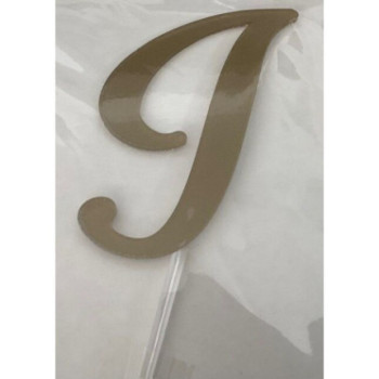 Letra I acrilico - ouro