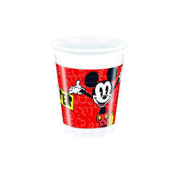8 Copos Plástico 200ml - Mickey Super Cool