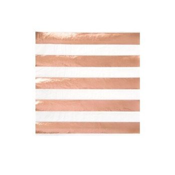 16 Guardanapos 33 x 33 cm Riscas Rose Gold