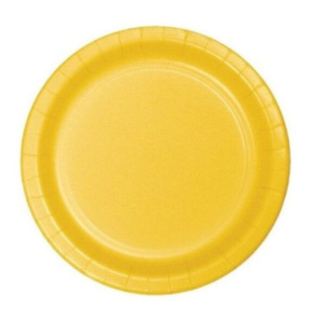 8 Pratos 23cm amarelo