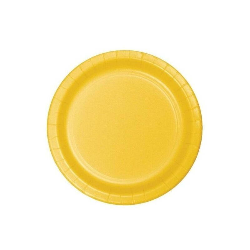 8 Pratos 23cm amarelo
