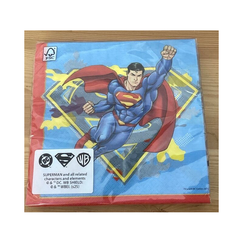 20 guardanapos 33x33cm Superman