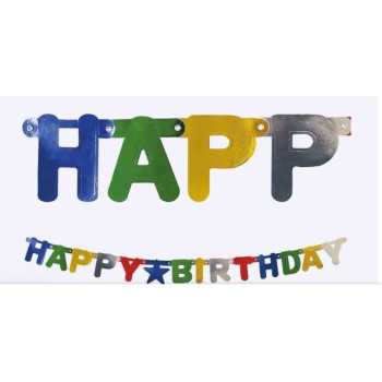 Banner Happy Birthday metalizado 1.56m