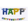 Banner Happy Birthday metalizado 1.56m